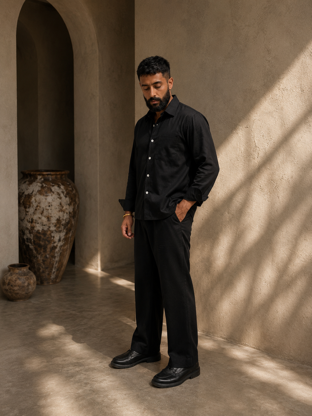 Linen Co-ord Sets - Black