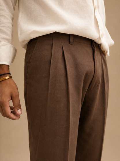 Linen Pants - Brown