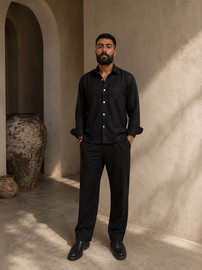 Linen Pants - Black