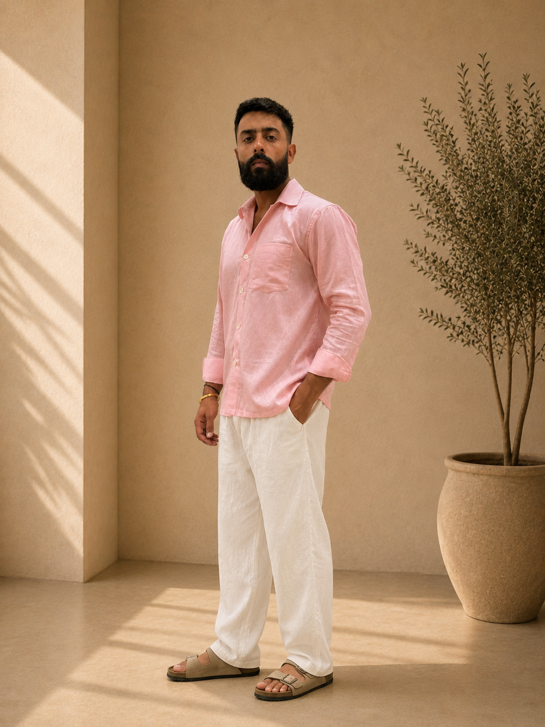 Linen Shirt - Pink