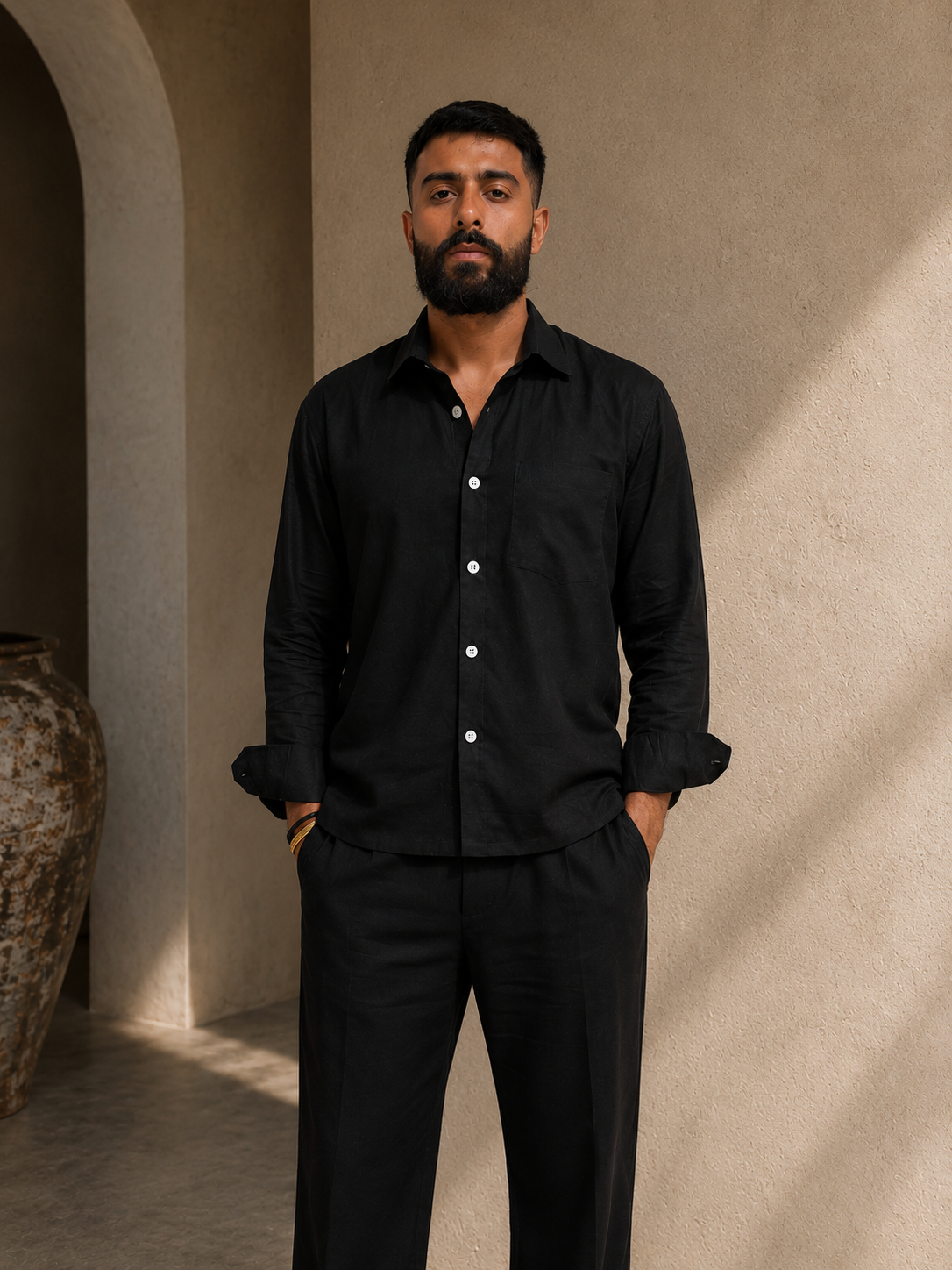 Linen Shirt - Black