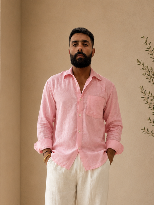 Linen Shirt - Pink